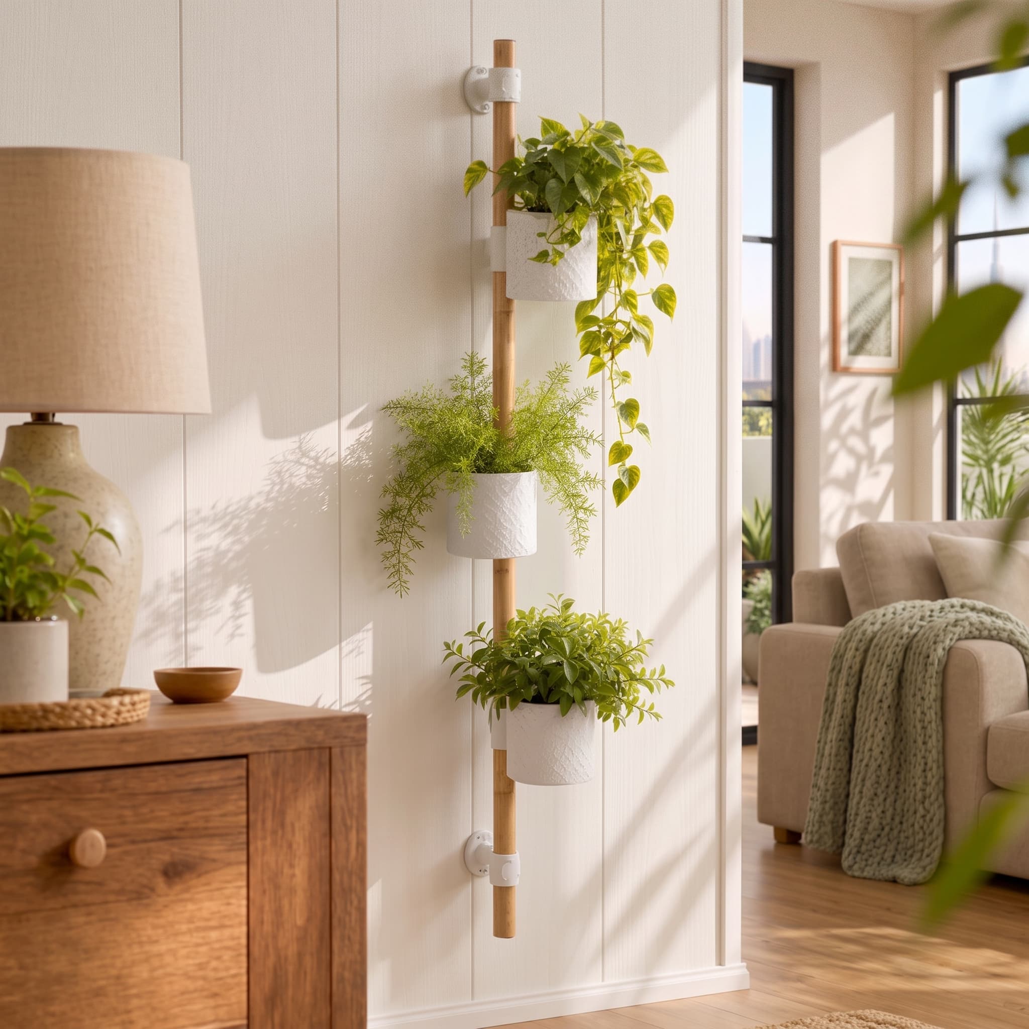 A 3D-printed Lail pendant lamp over a calm table setting