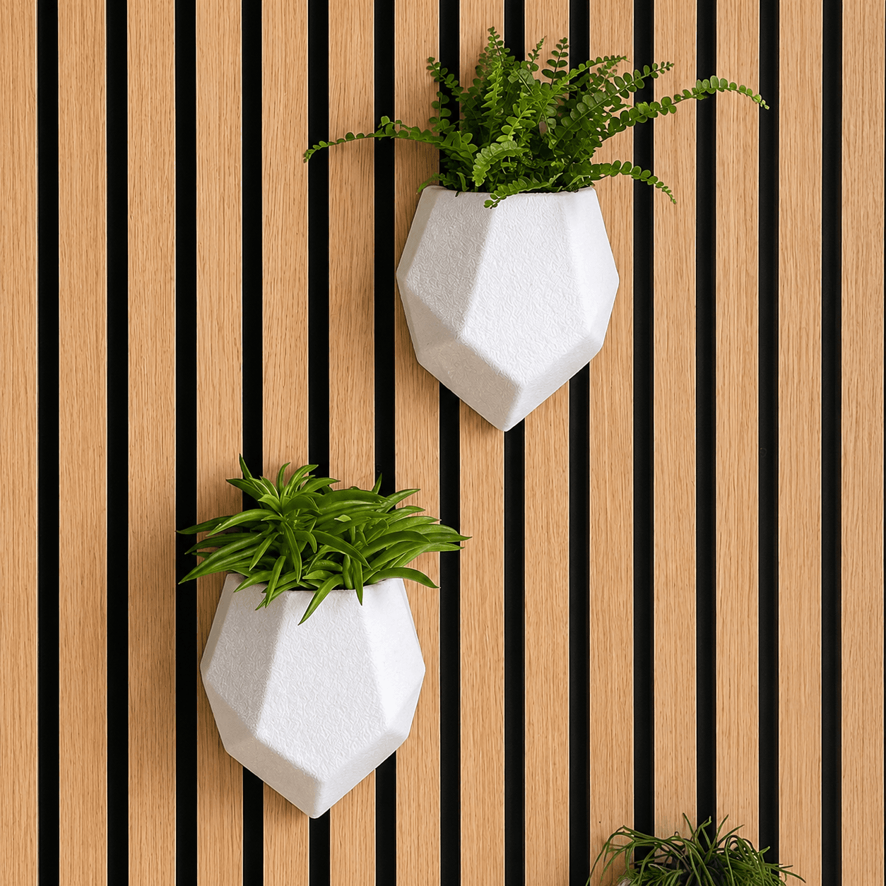 Slat-Fit Wall Vase for Acoustic Wood Panels